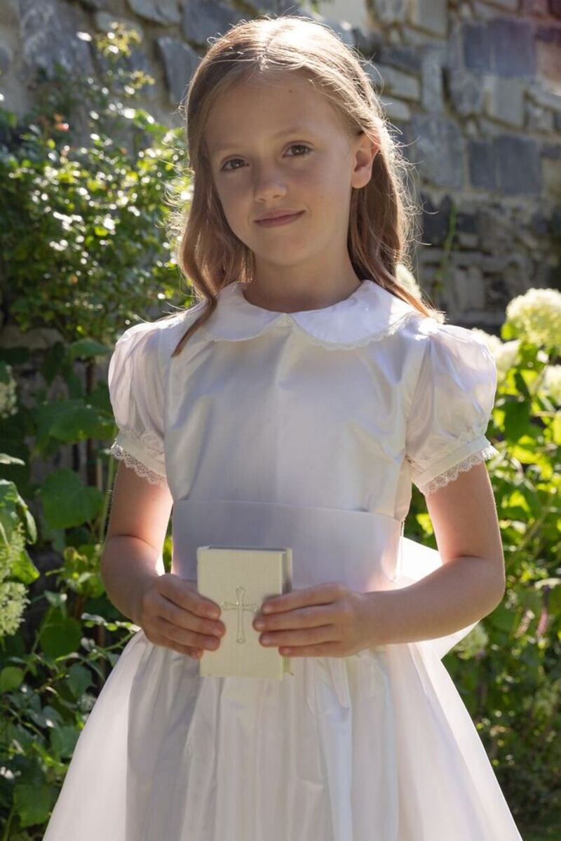 Handmade silk communion dress from Cairenn Foy