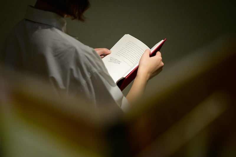 An annotated copy of The Vagina Monologues by V (formerly Eve Ensler) at Christies auction house on September 22nd, 2023 in London, England. Photograph: Leon Neal/Getty Images