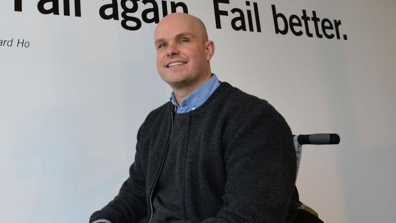 Mark Pollock at the ‘fail better’ exhibition in Trinity’s Science Gallery last year. Photograph: Alan Betson / The Irish Times