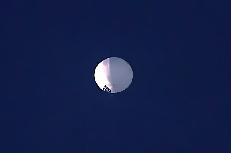 The high altitude balloon over Billings, Montana. Photograph: Larry Mayer/Billings Gazette/AP