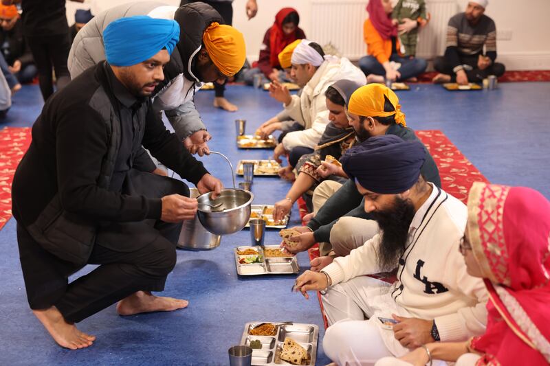 Langar at Gurdwara Guru Nanak Darbar, Ballsbridge. Photograph: Dara Mac Dónaill