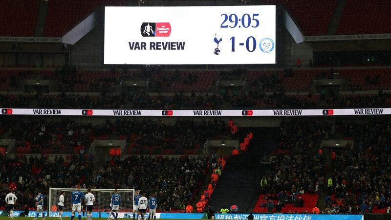 VAR dominated Tottenham’s FA Cup win over Rochdale on Wednesday night. Photograph: Catherine Ivill/Getty