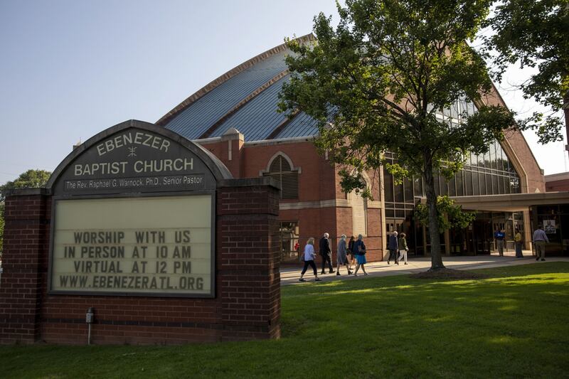 Ebenezer Baptist Church in Atlanta, Georgia: for an entity so steeped in history, it has undeniably transformed into a modern-day, 21st-century church. Photograph: Alyssa Pointer/Bloomberg