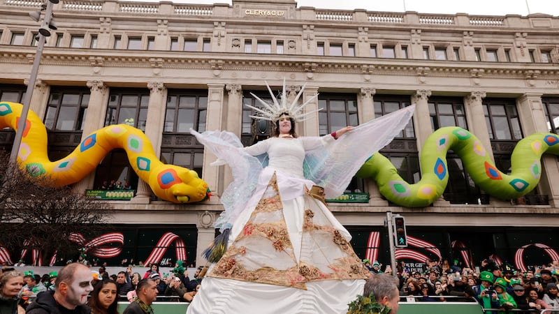 The St Patrick’s Day parade passing through Dublin city centre last year. Photograph: Alan Betson

