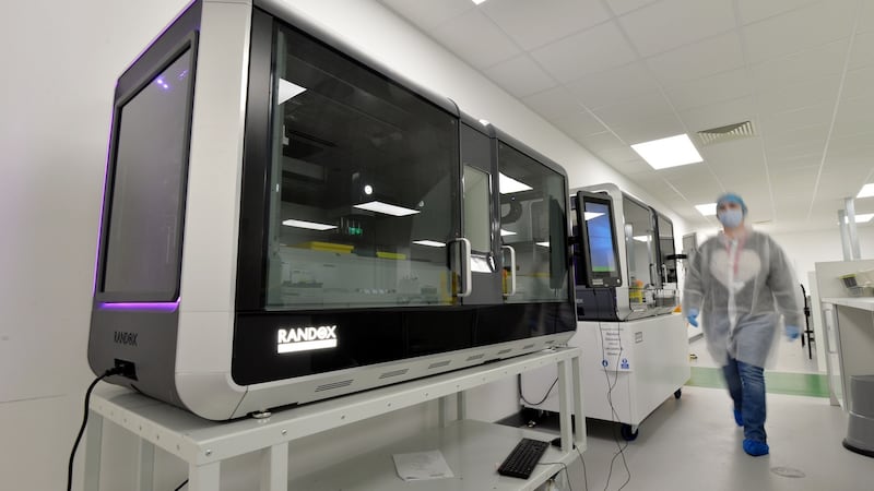 The Randox Discovery all-in-one Covid testing machines. Photograph: Alan Betson