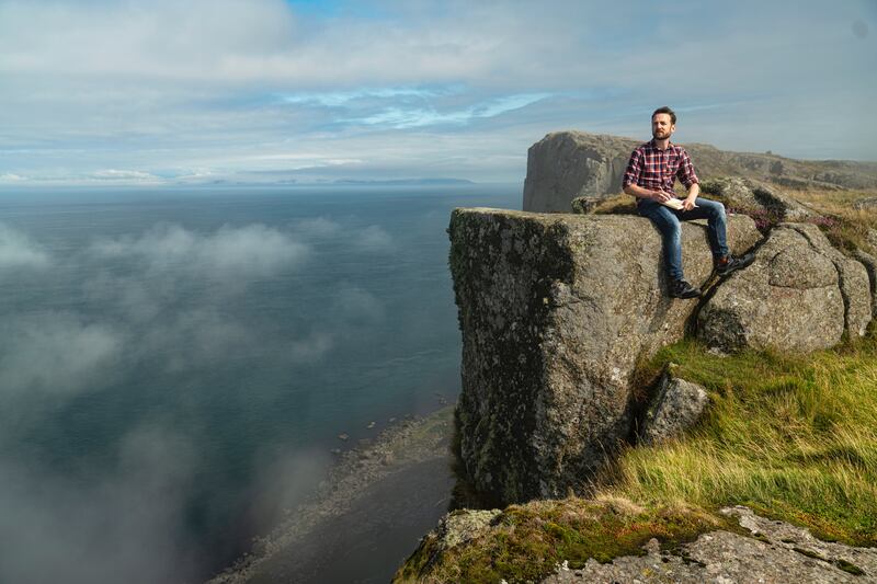 Paddy the Illustrator: Paddy Donnelly, author and illustrator of The Vanishing Lake, at Fair Head, Ballycastle, Co Antrim. Photograph: Ross O'Callaghan