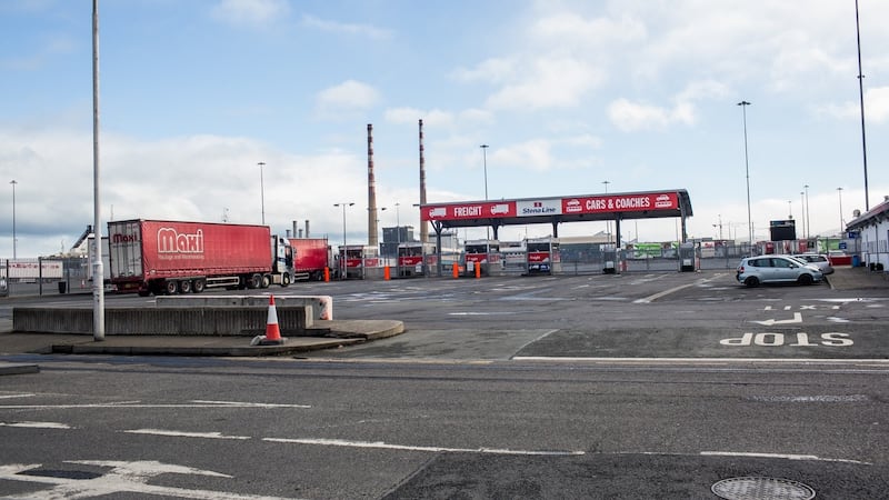 New Brexit checkpoints  currently under construction in Dublin Port. Photograph: James Forde