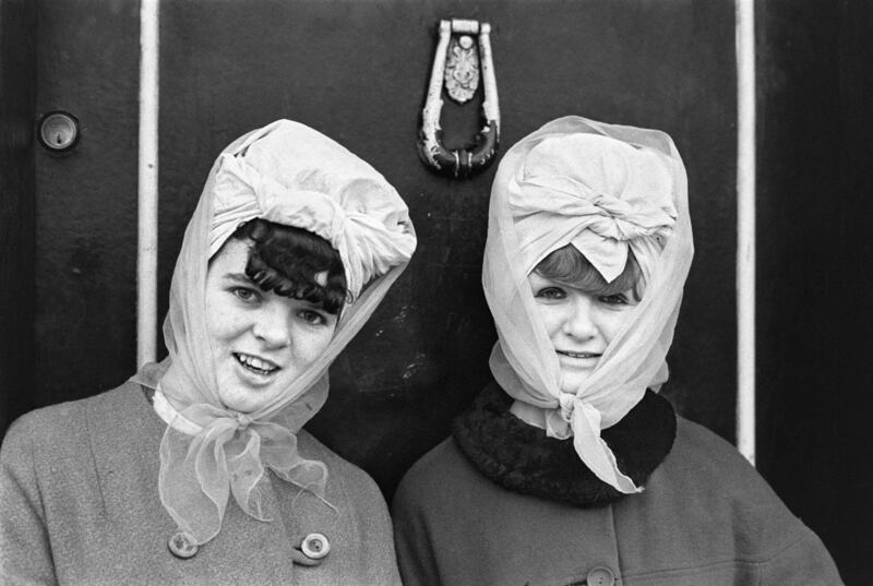 TWO GIRLS WITH SCARVES