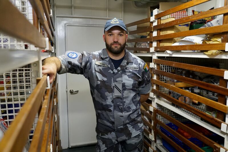 Able Seaman Andrew Hennessy onboard the LÉ William Butler Yeats 