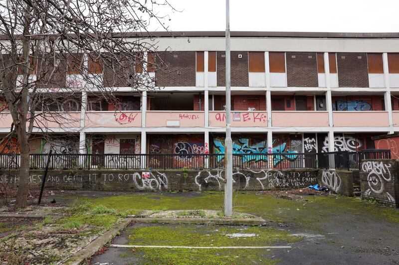 Delelict flats off Fenian Street in Dublin city centre. Photograph: Alan Betson

