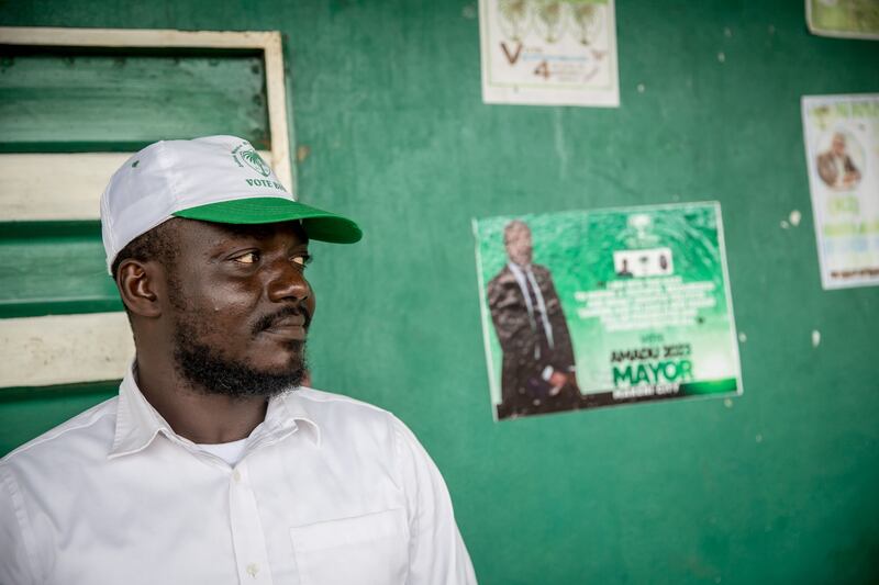 Amadu Kamara (32): says he's the youngest candidate running for mayor in Sierra Leone's elections. Photograph: Sally Hayden