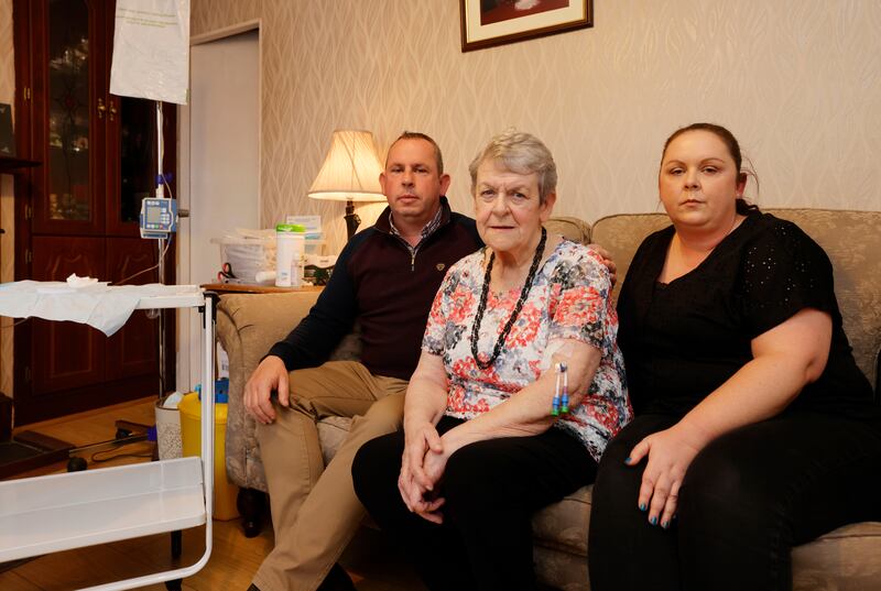 Eileen with her son James and daughter Nicola. Photograph: Alan Betson