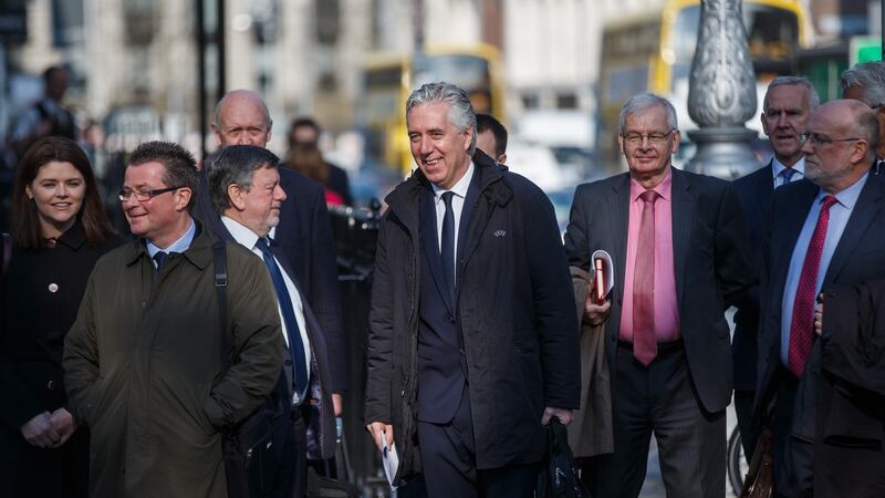 FAI appear before the House of the Oireachtas, Dublin: former FAI executive vice-president John Delaney arrives. Photograph: Laszlo Geczo/Inpho