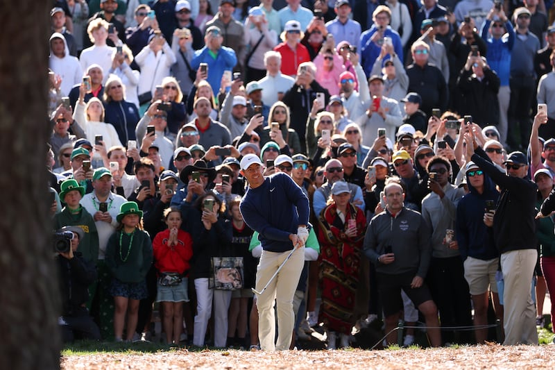 PONTE VEDRA BEACH, FLORIDA - MARCH 17: Rory McIlroy of Northern Ireland plays a shot on the 18th hole during the playoff in the final round of THE PLAYERS Championship on the Stadium Course at TPC Sawgrass on March 17, 2025 in Ponte Vedra Beach, Florida. (Photo by Richard Heathcote/Getty Images)