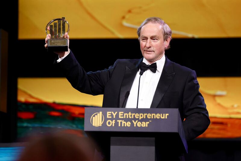 Former taoiseach Enda Kenny received a special recognition award at the EY Entrepreneur of the Year awards.