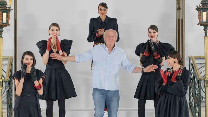 Designer Paul Costelloe opened the three-day London Fashion Show – taken online by Covid-19 – to mark his 35th year at the event.