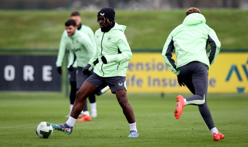 Festy Ebosele at the FAI National Training Centre on Wednesday. Photograph: Ryan Byrne/Inpho