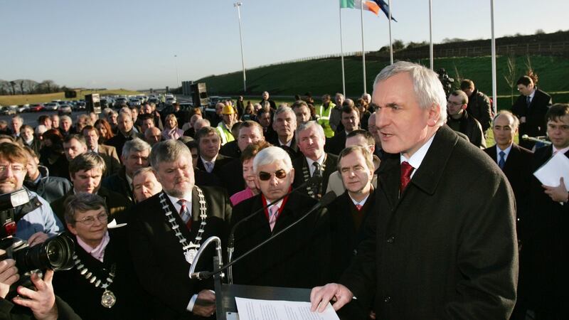 Taoiseach Bertie Ahern opens M4/M6 Kilcock-Kinnegad motorway scheme in 2005. Photograph: Tim O’Brien