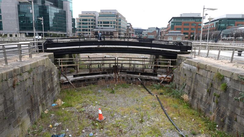 George’s Dock in Dublin. “George’s Dock has effectively been derelict for 20 years.” Photograph: Dara Mac Dónaill