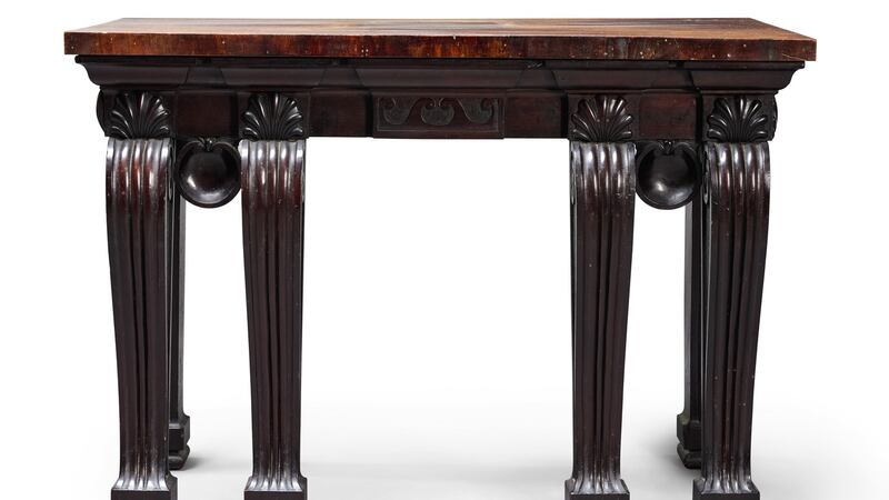 George II carved mahogany side table, circa 1730, from Birr Castle. Estimate  £35,000-58,000