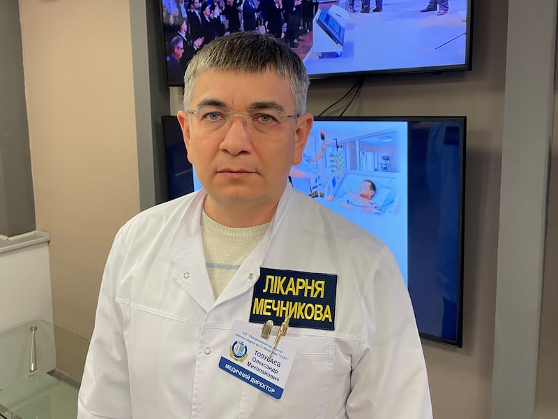 Oleksandr Tolubaiev, medical director of the Mechnikov hospital in the city of Dnipro in eastern Ukraine. Photograph: Daniel McLaughlin