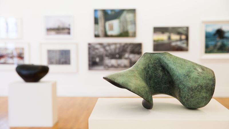 Shortlistlisted for the RCSI Art Award, Varnishing Day, at the RHA.Eilis O'Connell Angular Momentum, bronze sculpture.Photo Kenneth O Halloran