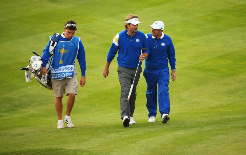 Victor Dubuisson with Paul McGinley during the 2014 Ryder Cup. Photograph: Mike Ehrmann/Getty Images