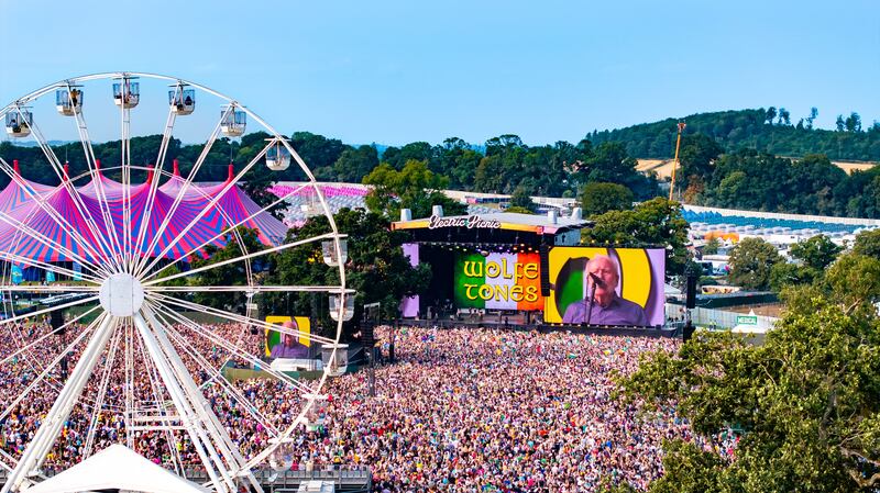 Electric Picnic 2024: The Wolfe Tones play the main stage in front of a huge crowd. Photograph: Electric Picnic