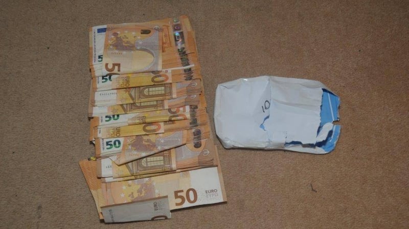 Some of the cash seized by gardai during raids on houses in north Dublin on Tuesday. Photograph: An Garda