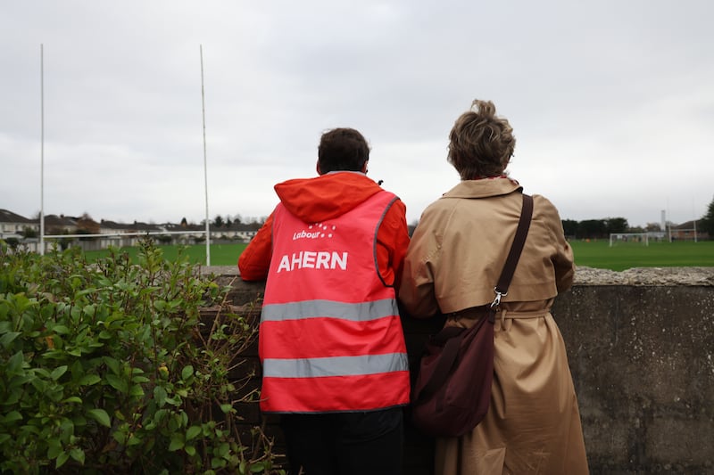 Labour Party leader Ivana Bacik TD on the election campaign trail canvassing in Kimmage, Dublin with Dublin South West candidate Cllr Ciarán Ahern. Photo: Bryan O’Brien



