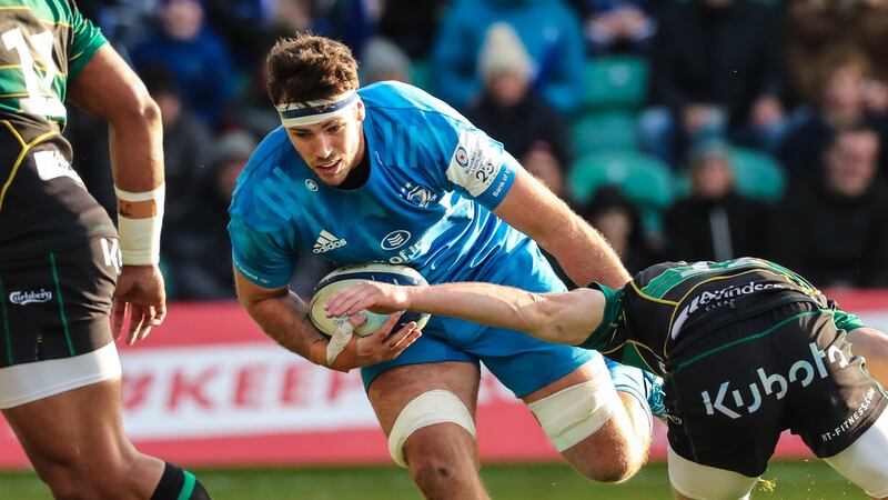 Leinster’s Caelan Doris has put in some big performances for Leinster this season from number eight. Photograph: Billy Stickland/Inpho