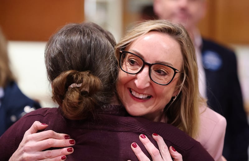 01/12/2024 - NEWS -
Grace Boland, Fine Gael, elected at Dublin Fingal West, count centre in the National Show Centre, Kettles Lane, Swords.
Photograph: Dara Mac Dónaill / The Irish Times







