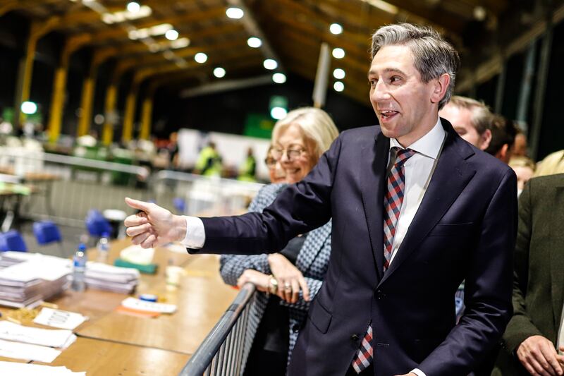 Taoiseach Simon Harris at the RDS on Sunday. Photograph: Damien Storan/PA Wire