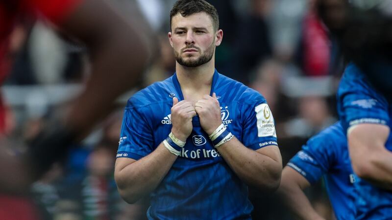 Robbie Henshaw dejected after Leinster’s defeat to Saracens in the Heineken Champions Cup final at St James’ Park, Newcastle on Saturday. Photograph: Billy Stickland/Inpho