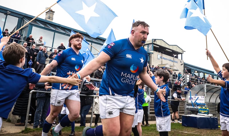 St Mary's make their way onto the pitch. Photograph: Nick Elliot/Inpho 