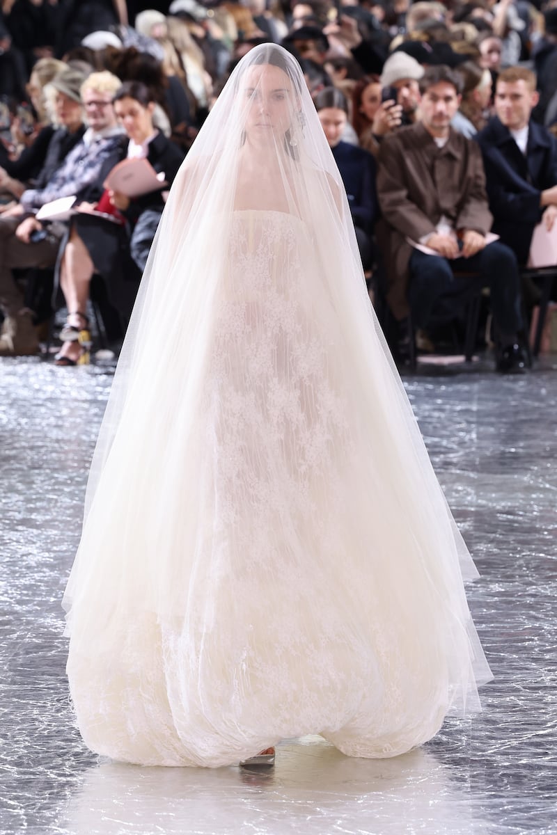 A model walks the runway during the Jean Paul Gaultier Haute Couture Spring/Summer 2024 show as part of Paris Fashion Week on Wednesday. Photograph: Pascal Le Segretain/Getty Images