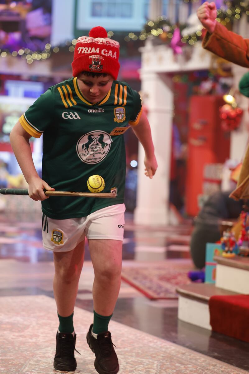 Senan O'Neill (11) from Meath in the County Parade on Late Late Toy Show. Photograph: Andres Poveda