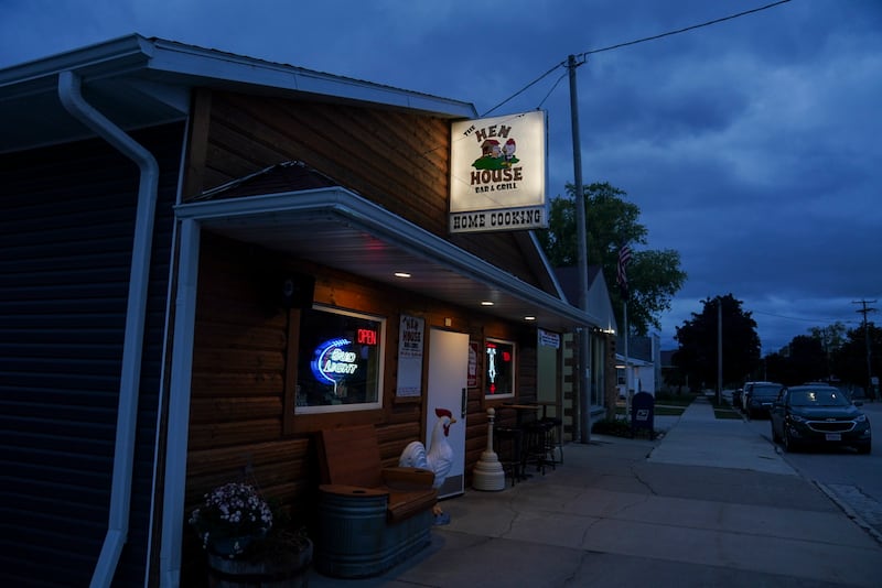 The Hen House Bar and Grill in Forestville, Door County, Wisconsin. The swing county, in the battleground state, has backed every presidential election's winning candidate since 1996. Photograph: Carolyn Van Houten/The Washington Post via Getty Images