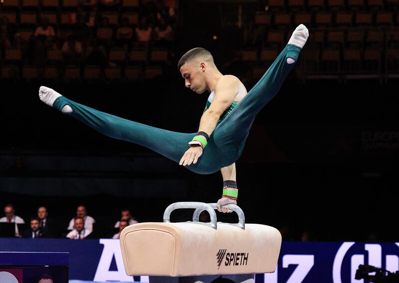 Rhys McClenaghan during the 2022 European Championships in Munich. Photograph: Tom Maher/Inpho