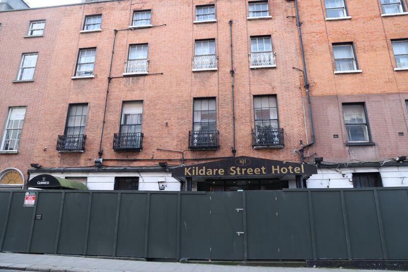 47-49 Kildare Street, formerly the site of a hotel. Photograph: Bryan O’Brien