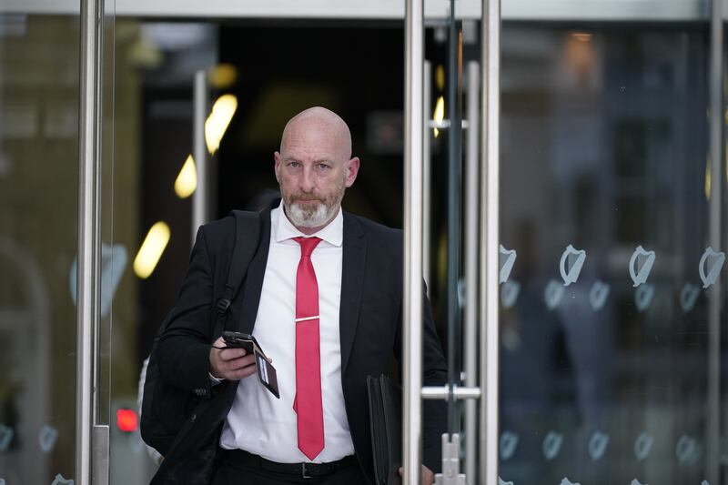 Ashling Murphy trial: Det Gda Fergus Hogan leaves Dublin Central Criminal Court where he gave evidence in the trial of Puska. Photograph: Niall Carson/PA Wire