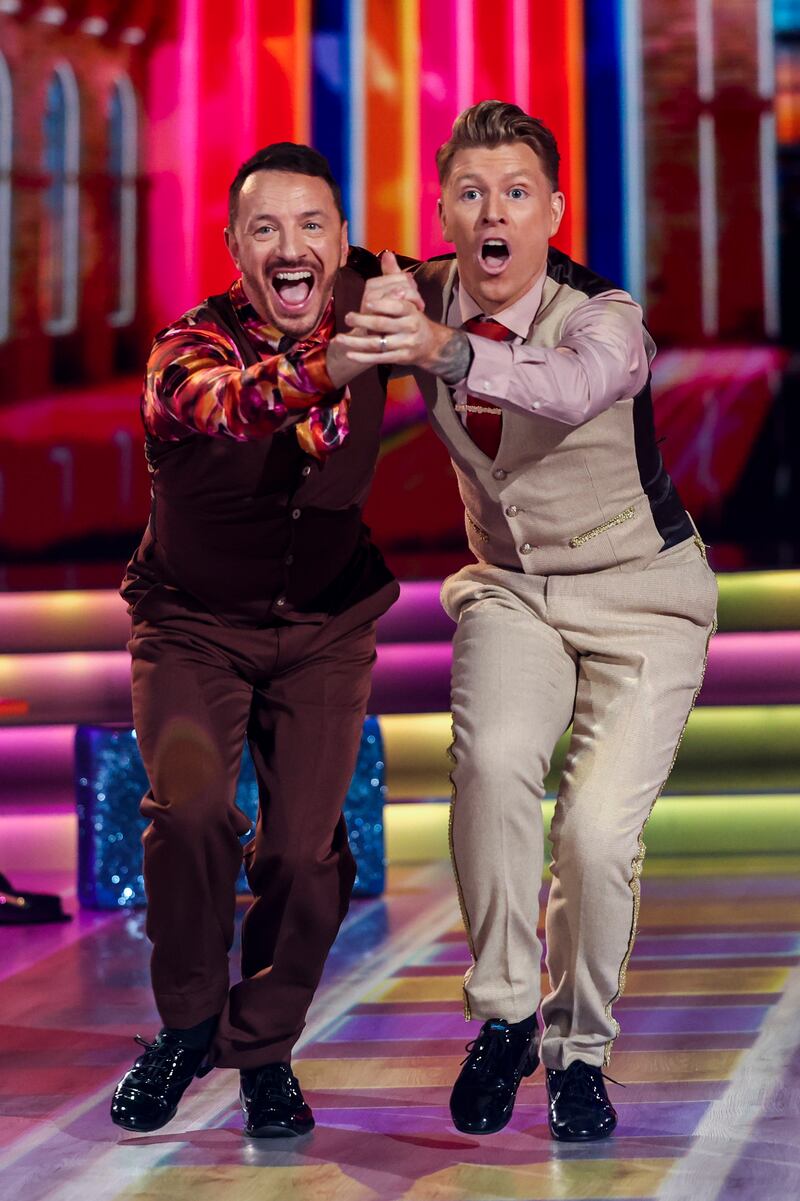 Comedian Gearoid Farrelly with his dance partner Stephen Vincent.  Photograph: Kyran O’Brien/kobpix