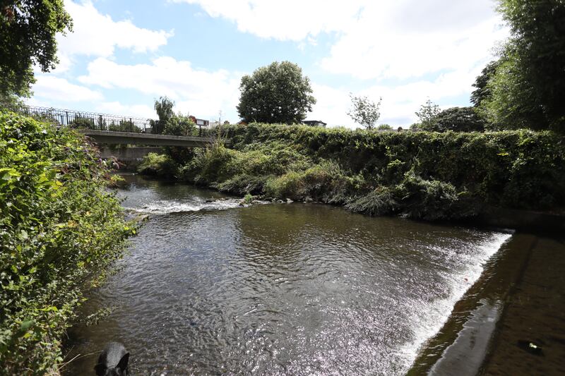 Gardaí sealed off a second scene in Griffith Park, where two footbridges were closed for a time on Sunday morning. Photograph: Collins