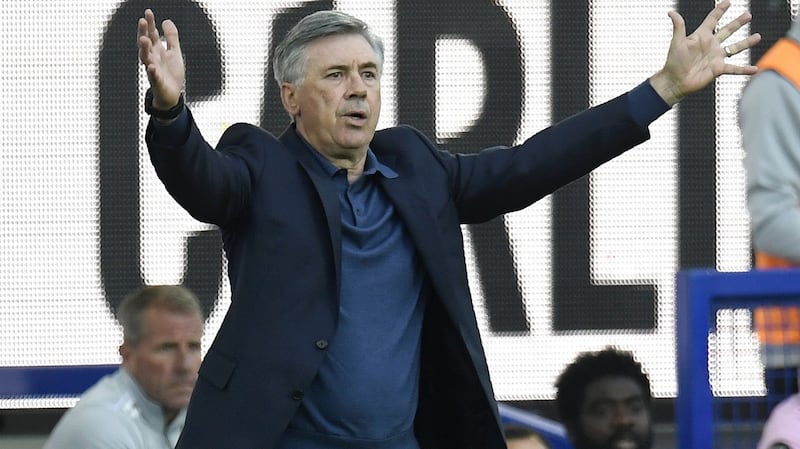 Carlo Ancelotti and Everton are looking for a third-consecutive victory as they take on Spurs on Monday night. Photograph: Peter Powell/EPA