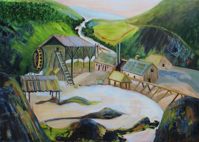 Judy Carroll Deeley: Glendalough Historic Mine Site, oil on canvas