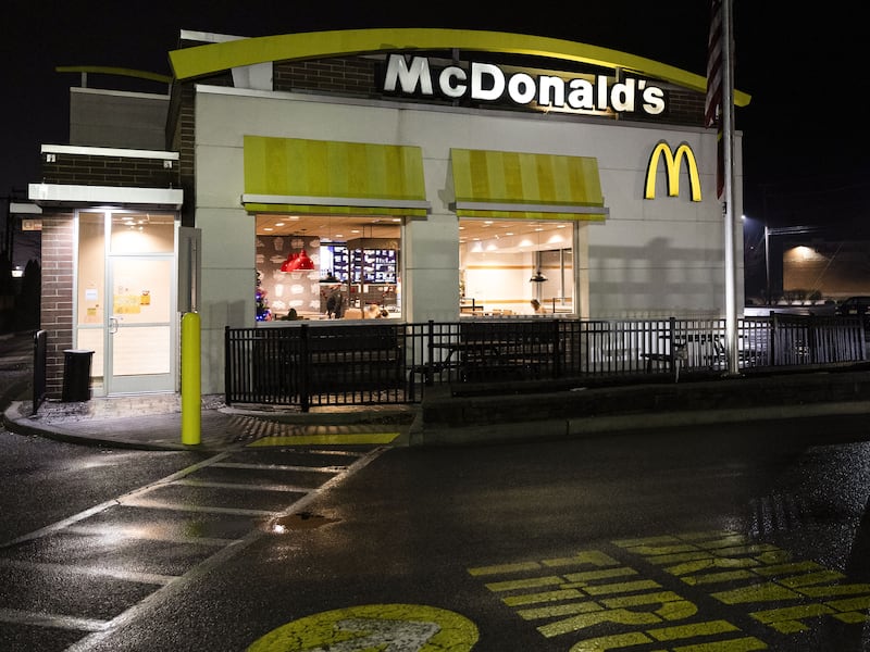 The McDonald's restaurant in Altoona, Pennsylvania, where police officers arrested Luigi Mangione, who is suspected of being connected to the  December 4th New York City murder of UnitedHealthcare chief executive Brian Thompson. Photograph: Cameron Croston/EPA