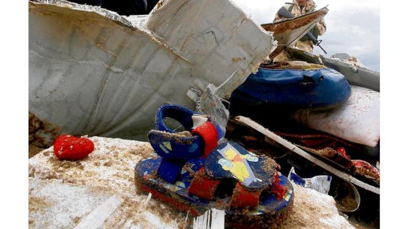 Items from the aircraft that crashed into the Mediterranean