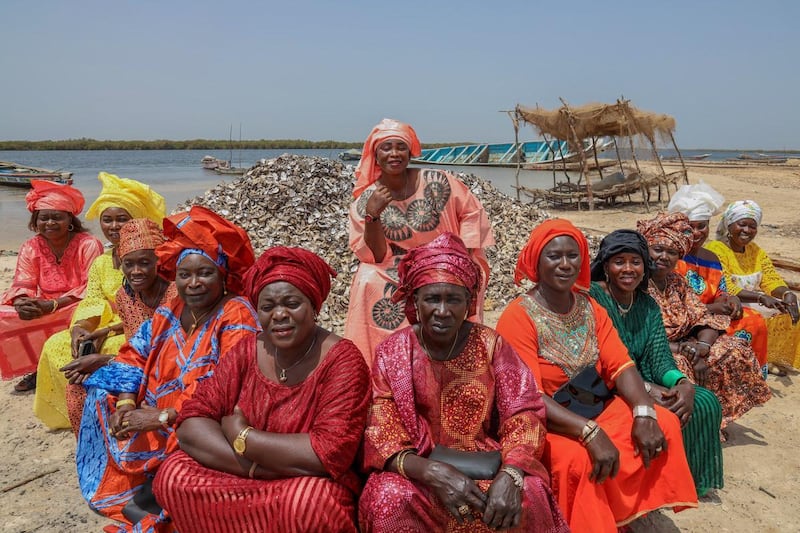 Aida Sarr and the women of Maya Island on the frontline of climate change. Photograph: Ina Makosi/ActionAid