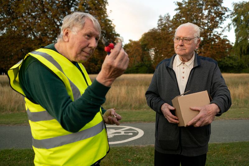 Brothers Jim (78) and Frank Flanagan (91) are fourth-generation lamplighters who tend to the 224 gas lamps in Phoenix Park. Photo: Chris Maddaloni/The Irish Times
