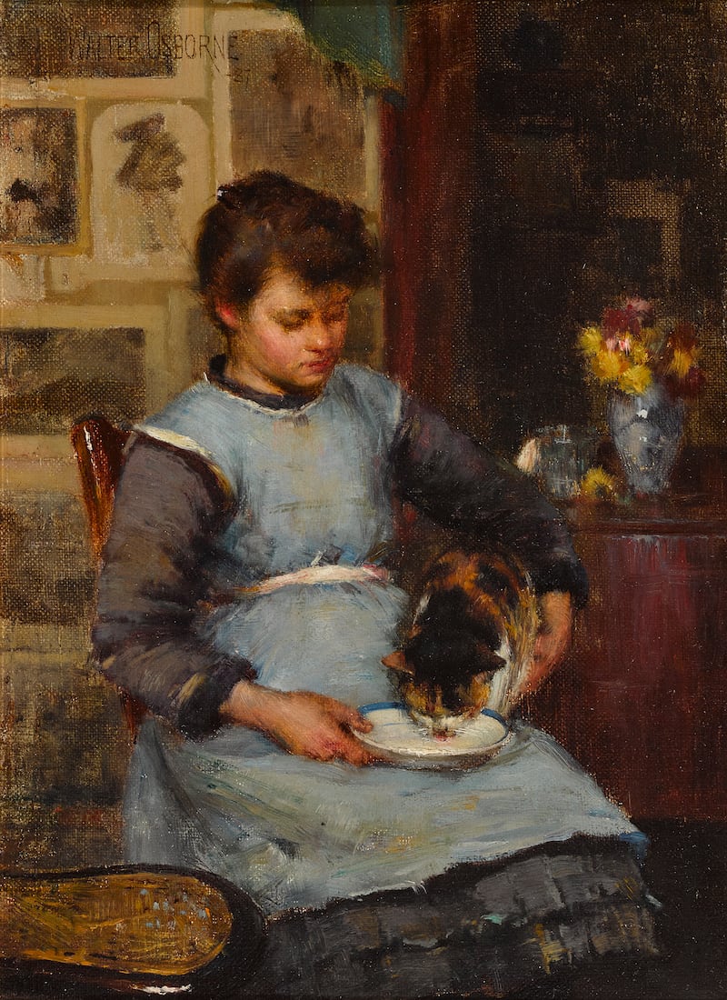 Walter Osborne’s Girl Feeding a Tortoise Cat, painted in 1897